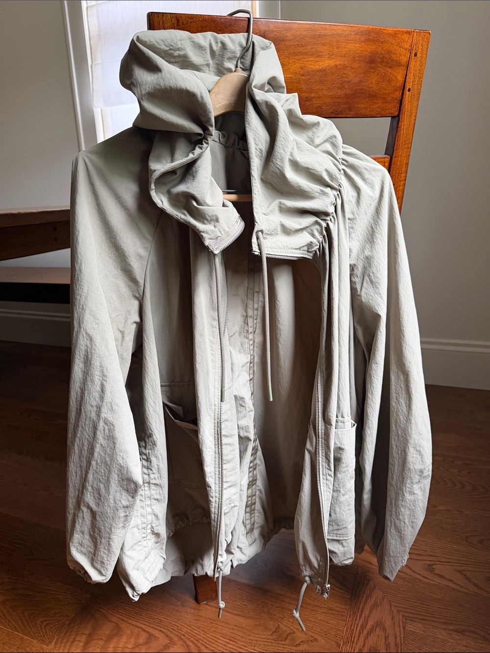COS funnel neck windbreaker beige jacket